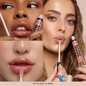 Nudestix Plumping Lip Glace Gloss In LA BADI in (Shimmering Peach Multi Chrome)